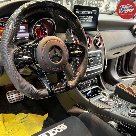 [올인게러지] 벤츠W176 A45AMG / 신형AMG핸들 교체  / AMG카본핸들  / LED퍼포먼스핸들  / 벤츠신형핸들 / 서울 용산 중구
