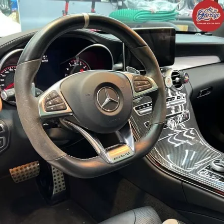 벤츠 W205 C63 S AMG 세단  신형 AMG핸들 교체  안드로이드 올인원 교체 작업 / 서울 용산 중구