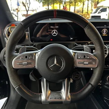[올인게러지] 벤츠 C118 CLA45S 2020년식 최신형 카본 잠자리AMG핸들 레드라인 포인트 + OLED 어질리티셀렉트 장착 및 코딩했습니다 / 서울 용산 도원동