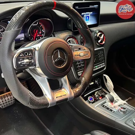 [올인게러지] 벤츠W176 A45AMG / 신형 AMG카본핸들 교체 / 벤츠신형핸들 / 순정레트로핏 / 서울 용산 중구
