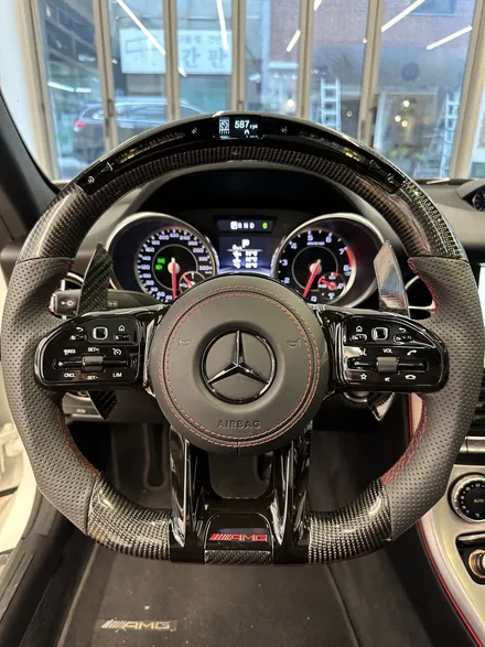 [올인게러지] 벤츠 R172 SLK55AMG 15년식 LED퍼포먼스핸들 신형카본AMG 올블랙 디자인 레드스티치 카본패들까지 튜닝 / 서울 용산 도원동