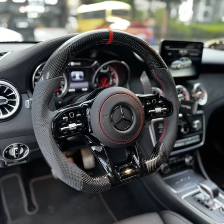 [올인게러지] 벤츠 A45AMG 신형 올블랙 AMG카본핸들 레드라인 포인트 튜닝 완성! / 서울 용산 도원동