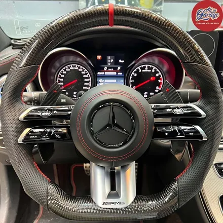 [올인게러지] 벤츠W205 c클래스 C43AMG / 신형AMG핸들 교체 작업 / 벤츠잠자리핸들 / AMG카본핸들 / 서울 용산 중구