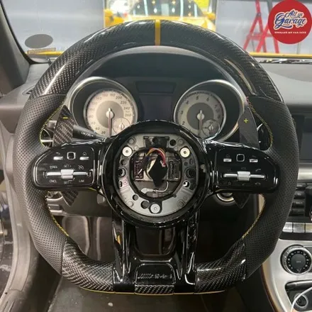 벤츠 R172 SLK200 신형 AMG카본핸들 교체 실내변화 튜닝 순정레트로핏 컨버젼 / 서울 용산 중구