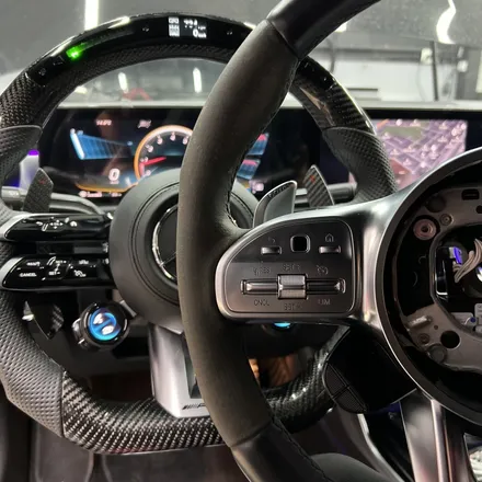 벤츠C118 CLA45S AMG / 22 잠자리AMG카본핸들 교체작업 & ACC 기능 및 가변배기 활성화 작업 / 서울 용산 중구