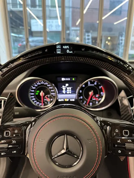 [올인게러지] 벤츠 R172 SLK55AMG 15년식 LED퍼포먼스핸들 신형카본AMG 올블랙 디자인 레드스티치 카본패들까지 튜닝 / 서울 용산 도원동