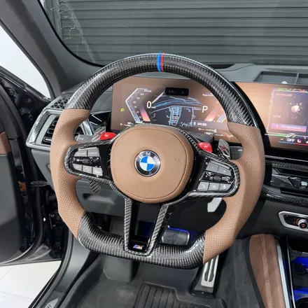 [올인게러지] BMW G바디 X6 25년식 페리 카본핸들 D컷 브라운 교체시공했습니다 / 서울 용산 도원동