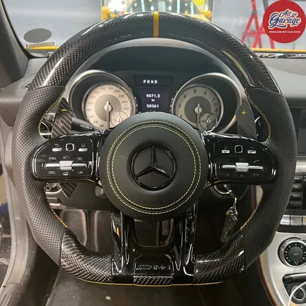 벤츠 R172 SLK200 신형 AMG카본핸들 교체 실내변화 튜닝 순정레트로핏 컨버젼 / 서울 용산 중구