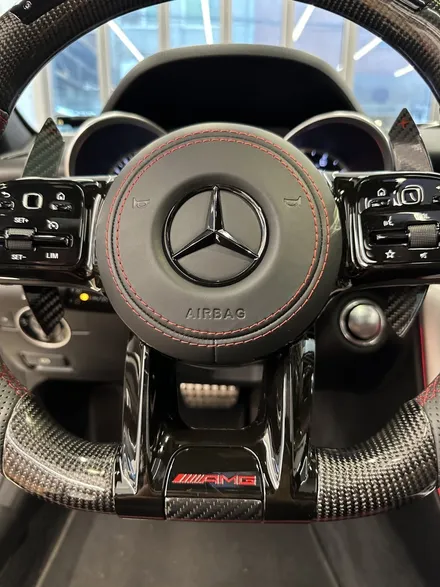[올인게러지] 벤츠 R172 SLK55AMG 15년식 LED퍼포먼스핸들 신형카본AMG 올블랙 디자인 레드스티치 카본패들까지 튜닝 / 서울 용산 도원동