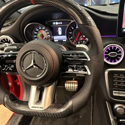벤츠 W176 A45AMG 잠자리카본핸들 교체했습니다 레드라인D컷 / 서울 용산 도원동