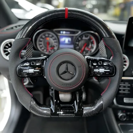 [올인게러지] 벤츠 A45AMG 신형 올블랙 AMG카본핸들 레드라인 포인트 튜닝 완성! / 서울 용산 도원동