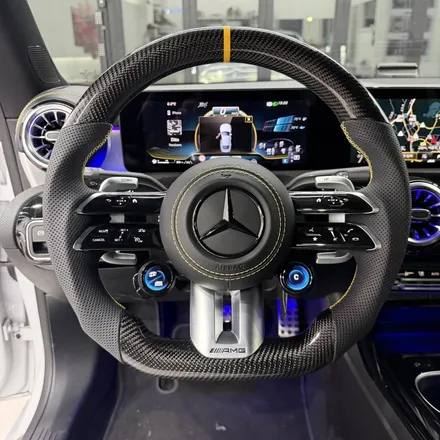 [올인게러지] 벤츠 C118 CLA45S 2023년식 최신형 카본 잠자리AMG핸들 + OLED 어질리티셀렉트 장착 및 코딩했습니다 / 서울 용산 도원동