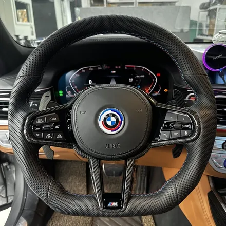 [올인게러지] BMW 7시리즈 G11 730LD MSP 2020 전체 타공가죽 D컷 M핸들 마그네틱패들쉬프트 + 50주년 엠블럼 튜닝 / 서울 용산 도원동