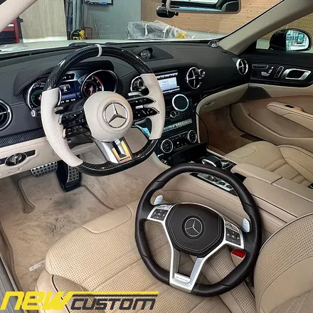 [올인게러지] 벤츠 r231 SL63AMG 신형AMG핸들교체&카본핸들.베이지잠자리핸들.AMG잠자리핸들 컨버젼 / 서울 용산 도원동
