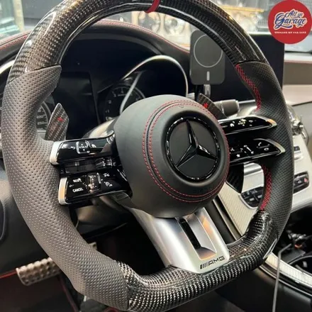 [올인게러지] 벤츠W205 c클래스 C43AMG / 신형AMG핸들 교체 작업 / 벤츠잠자리핸들 / AMG카본핸들 / 서울 용산 중구