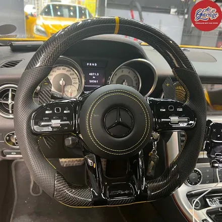 벤츠 R172 SLK200 신형 AMG카본핸들 교체 실내변화 튜닝 순정레트로핏 컨버젼 / 서울 용산 중구