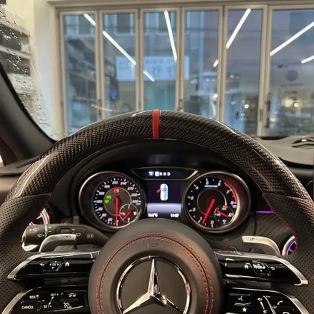 벤츠 W176 A45AMG 잠자리카본핸들 교체했습니다 레드라인D컷 / 서울 용산 도원동