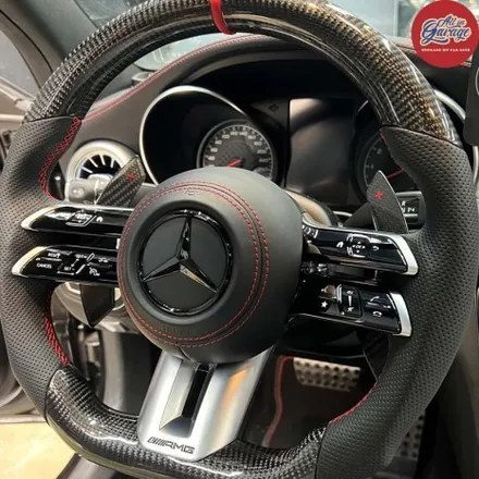 [올인게러지] 벤츠W205 c클래스 C43AMG / 신형AMG핸들 교체 작업 / 벤츠잠자리핸들 / AMG카본핸들 / 서울 용산 중구