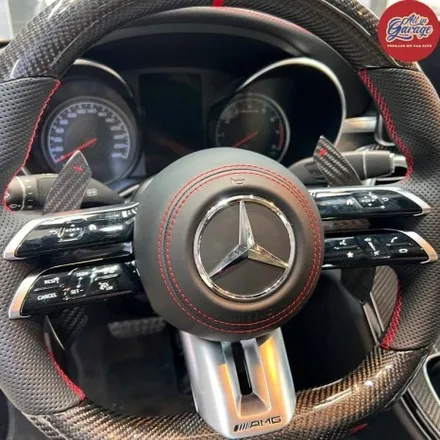 벤츠 C클래스 C43 AMG 최신형 AMG카본핸들 교체  잠자리 D컷핸들 / 서울 용산 중구