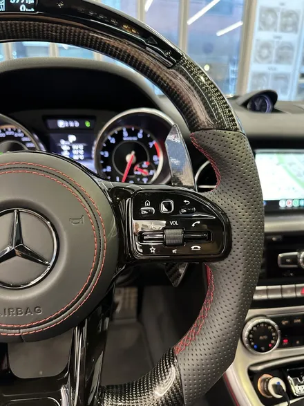[올인게러지] 벤츠 R172 SLK55AMG 15년식 LED퍼포먼스핸들 신형카본AMG 올블랙 디자인 레드스티치 카본패들까지 튜닝 / 서울 용산 도원동