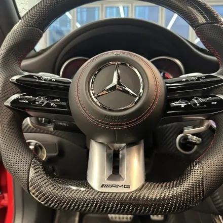 벤츠 W176 A45AMG 잠자리카본핸들 교체했습니다 레드라인D컷 / 서울 용산 도원동