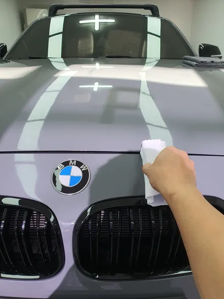 BMW 118d 보험수리 후 랩핑/유리막코팅/고양랩핑 / 고양 삼송, 일산