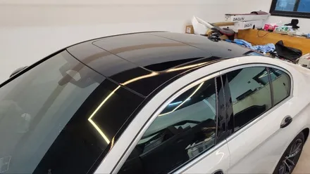 일산 랩핑 BMW 5시리즈, 3M 유광블랙 루프스킨 / 고양시 식사동