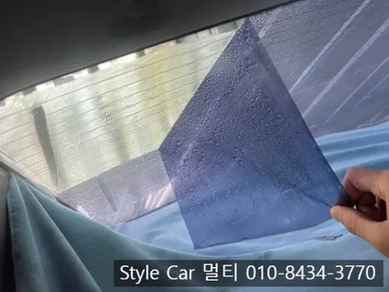 아반떼 AD 뒷유리 기포 버블 부평 썬팅 전문점 방문 재시공 후기