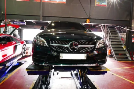 <휠웍스>benz cla + 휠수리 + 다이어 컷팅 + 분체클리어 / 부산 금정구