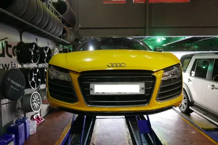 audi r8 + 고스트 크롬 + 휠 수리 복원 및 도장(휠수리) / 아우디 / R8 / 부산 금정구