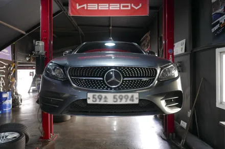 벤츠 e43amg + 컷팅휠 수리 복원 + 크랙수리 용접 + 분체도장 +휠 에어누설(휠수리) / 벤츠 / E-클래스 / 부산 금정구