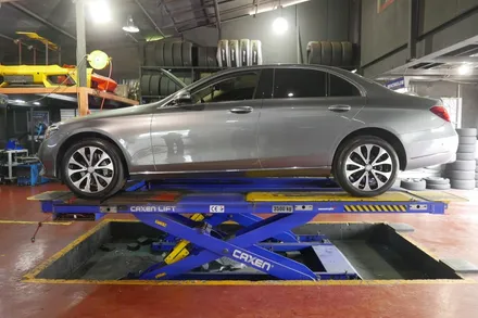<휠웍스>benz e300 + 실버 순정휠 + 컷팅휠 옵션 변경 / 부산 금정구