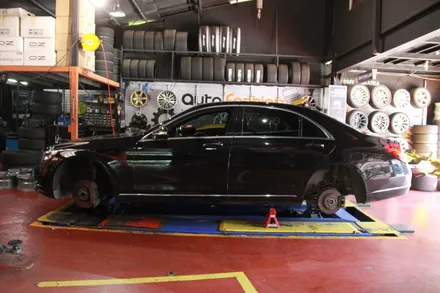 <휠웍스>benz w222 다이어 컷팅 휠수리 + 휠 복원 +미쉐린 타이어 / 부산 금정구