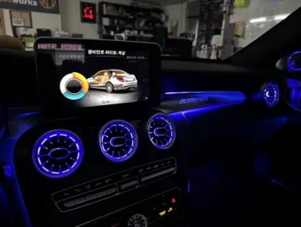 벤츠 C205 C63 AMG 64색 송풍구 엠비언트, 전동 트위터 부메스터 작업 / 실내 인테리어 튜닝 / 대구 북구, 구미, 경산