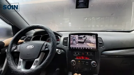 10년식 쏘렌토R 10인치 안드로이드올인원 어라운드뷰 일체형 카나로 xplus 360 장착 인천
