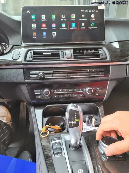 BMW520D BMW전용 고해상도 12.3인치 대화면 안드로이드올인원 장착,인천소인카