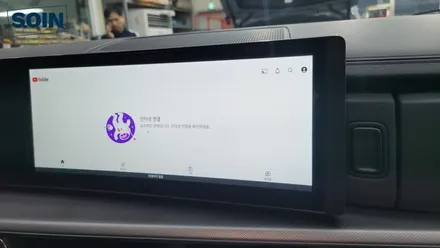 신형싼타페 MX5 순정네비 화면에서 티맵 등 스마트폰앱 사용 가능한 와글미디어 캐스트_ 인천