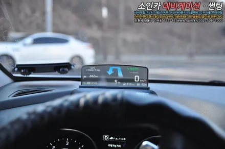 싼타페 더 프라임 순정네비랑 연동하는 HUD(폰터스 H1000)