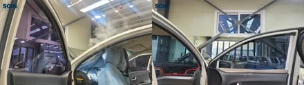 모닝 빛바램으로 썬팅 재 시공