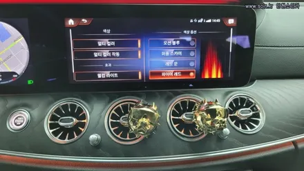 벤츠E클래스220D 송풍구엠베언트 전동트위터 시공으로 실내 분위기 업! 인천소인카