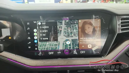 투아렉프레스티지 카플레이 안드로이드 오토 전체 화면 확장 풀스크린 작업 / 인천, 부평, 부천
