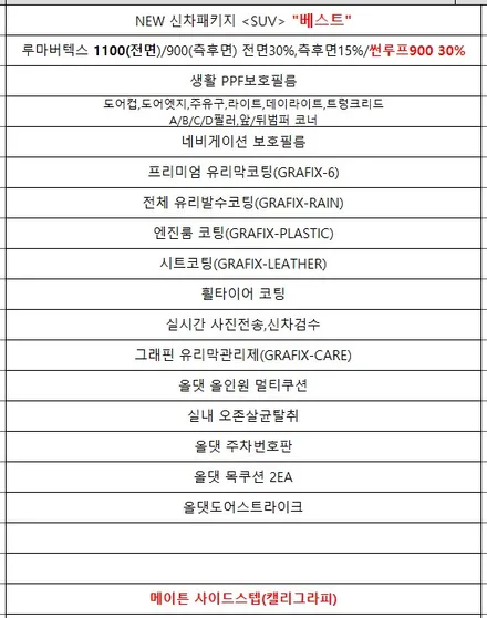시흥 부천 인천 신형 팰리세이드LX3 루마버텍스 1100/900 조합 신차패키지 시공후기!! / 시흥시 은행동