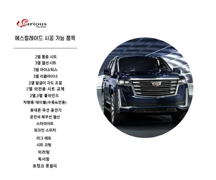 에스컬레이드 실내 편의장치 전문 LED 워크인 스위치+2열 블라인드 장착 / 김포