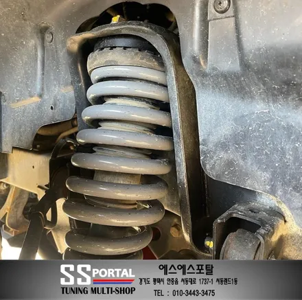 코란도스포츠 승차감 튜닝 오프엑스 서스펜션,빅풋스프링2인치+3인치적용,레트럴바,브레이크 호스연장,2번언더커버,다그3+,휠타이어교체,샤프트다운 작업 / 평택, 안성, 오산