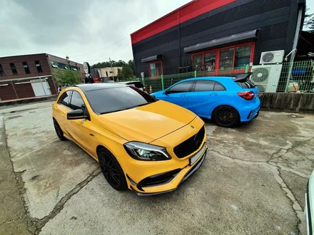 벤츠 A45 AMG 다크옐로우 전체랩핑 - 성남자동차랩핑/판교랩핑/분당랩핑/스탠스랩핑 / 성남시 수정구 사송동