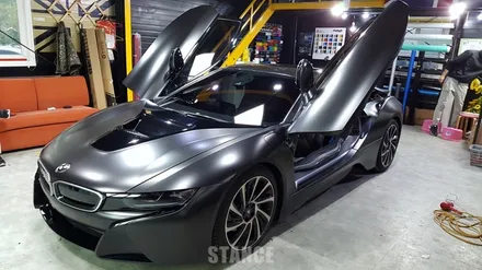 BMW i8 사틴블랙 전체랩핑 - 성남자동차랩핑/판교랩핑/분당랩핑/스탠스랩핑 / 성남시 수정구 사송동