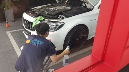 벤츠 AMG C63S 헤드라이트 보호 PPF시공 글라스틴트 ALS 스타클럽 부천점 / 수원, 부천, 부평, 인천