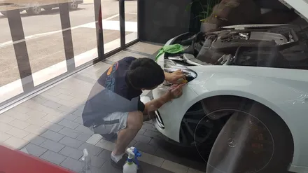벤츠 AMG C63S 헤드라이트 보호 PPF시공 글라스틴트 ALS 스타클럽 부천점 / 수원, 부천, 부평, 인천