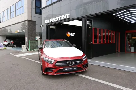 스타클럽 글라스틴트 부천점 벤츠 CLS53 에디션 히아신스 레드 메탈릭 컬러 세로그릴 패키지 로데 필름 시공 / 수원, 부천, 부평, 인천