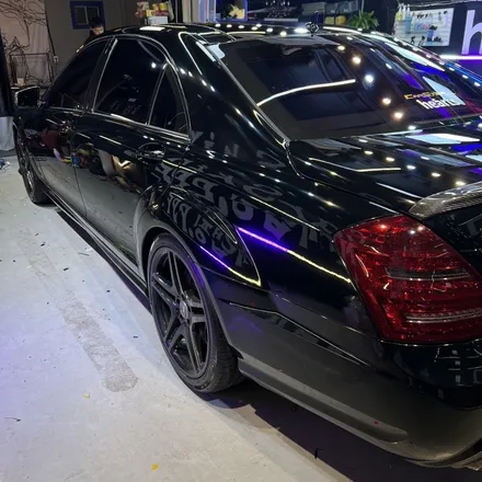 벤츠 W221 S63 사틴화이트 전체랩핑제거 -> 블랙PPF전체 시공 / 서울 영등포